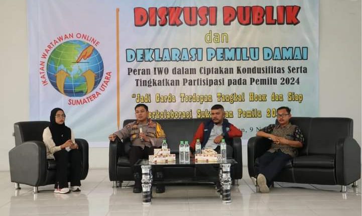 Diskusi Publik Pemilu Damai, Kabid Humas Poldasu: Konfirmasi Solusi Terbaik Hindari Hoaks
