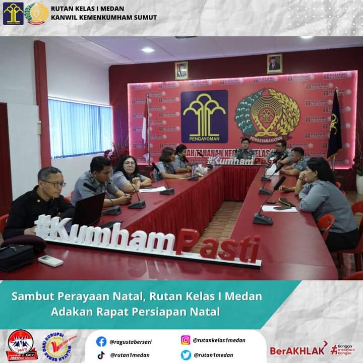 Sambut Perayaan Natal, Rutan Kelas I Medan Kumham Sumut Adakan Rapat Persiapan Natal