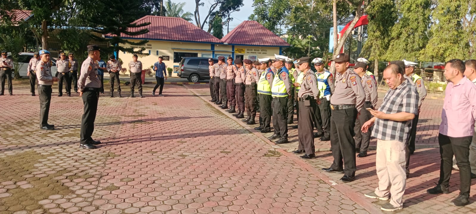 Personil Polres Langkat Apel Pengamanan Kampanye
