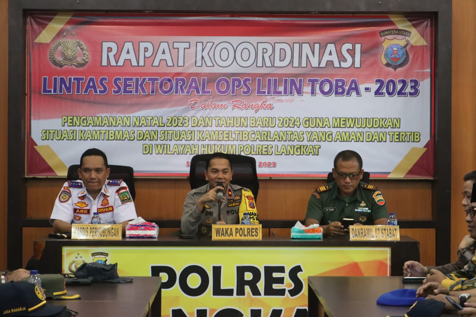 Polres Langkat Rapat Kordinasi Lintas Sektoral Dalam Rangka Ops Lilin Toba  2023