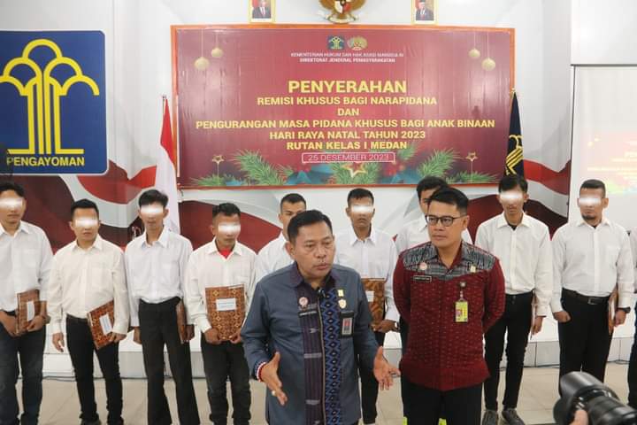 Rutan Kelas I Medan Kumham Sumut Laksanakan Upacara Penyerahan Remisi