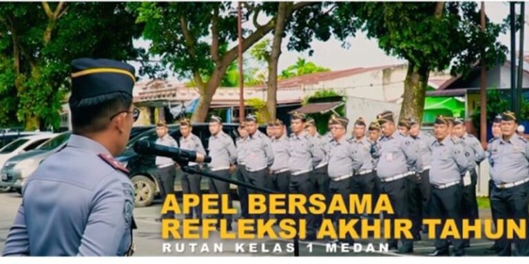 Rutan Kelas I  Medan Kumham Sumut Gelar Apel Pagi Bersama Pertama Awal Tahun 2024