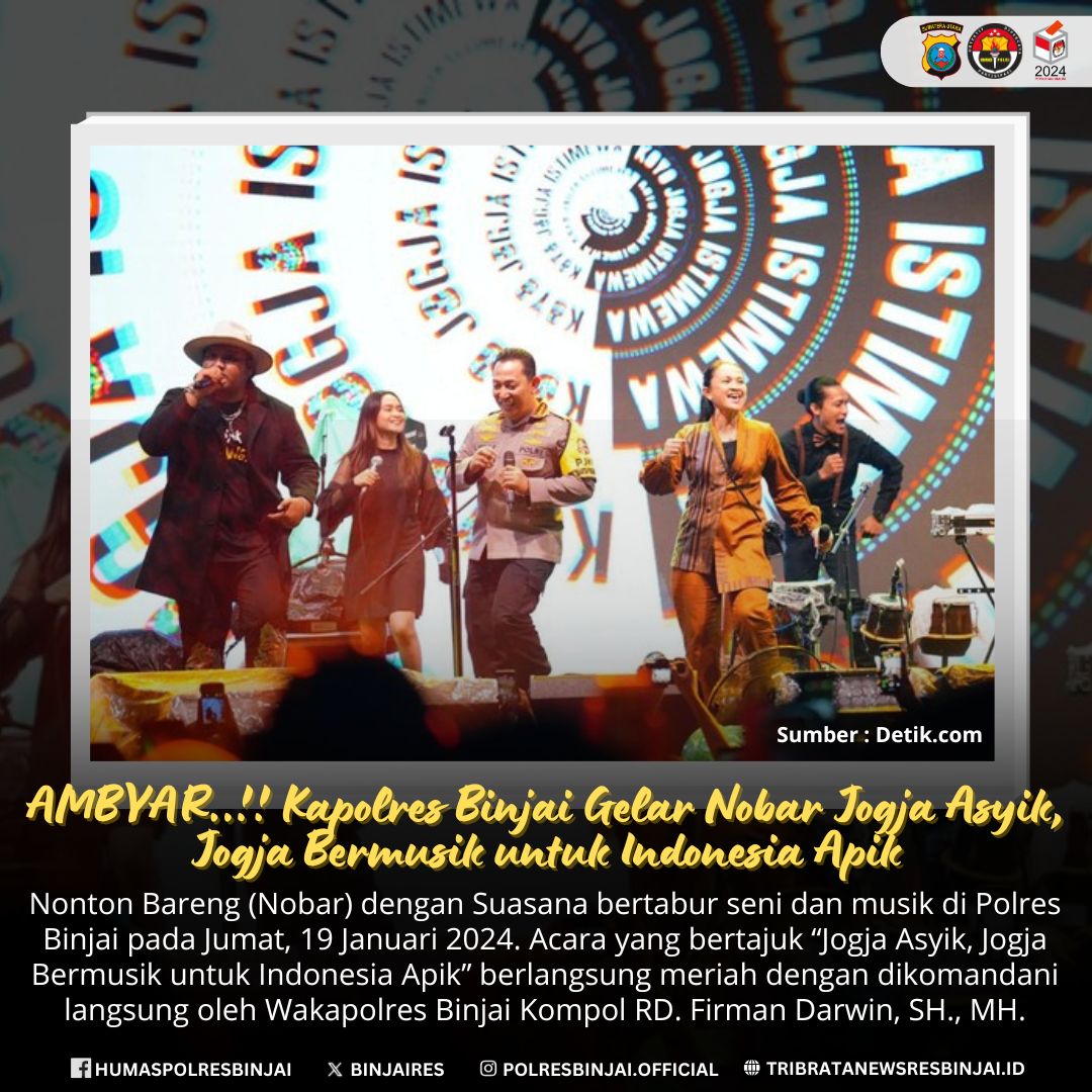 Kapolres Binjai Gelar Nobar Jogja Asyik, Jogja Bermusik Untuk Indonesia Apik