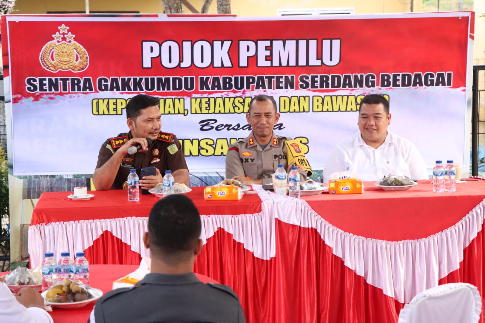 Pojok Pemilu, Sentra Penegakan Hukum  Kab.Sergai Gelar Diskusi Bertajuk Pemilu Damai Bersama Insan Pers