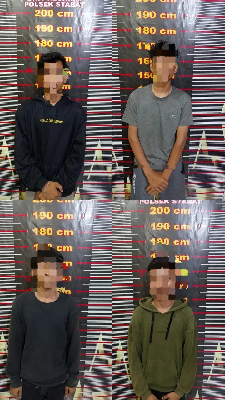 Empat Pria Pelaku Pencurian Dengan Kekerasan Diringkus TIM Pidum Sat Reskrim Polres Langkat dan Unit Reskrim Polsek Stabat