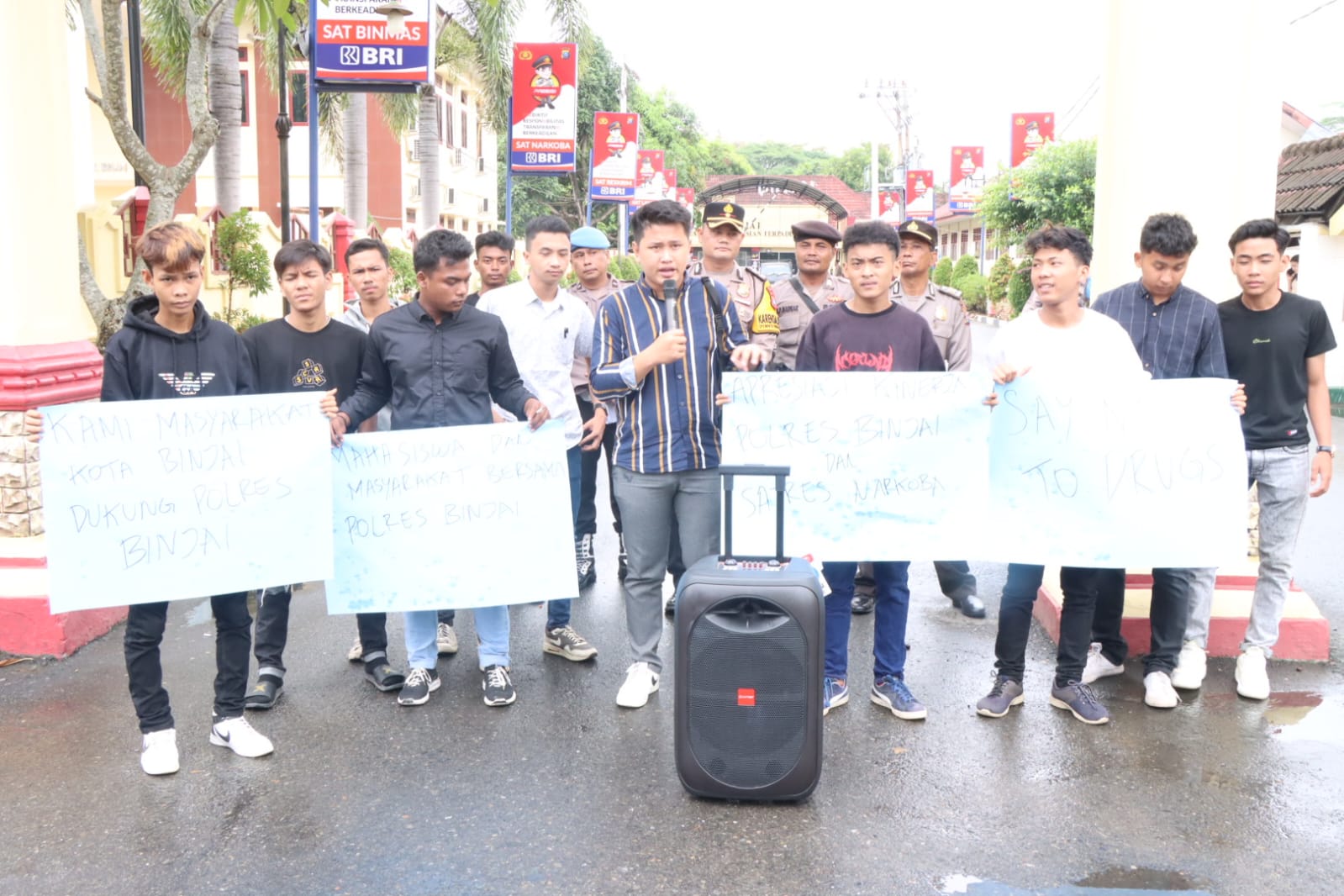 POLRES BINJAI MENDAPATKAN APRESIASI DARI ALIANSI PEMUDA DAN MAHASISWA BINJAI