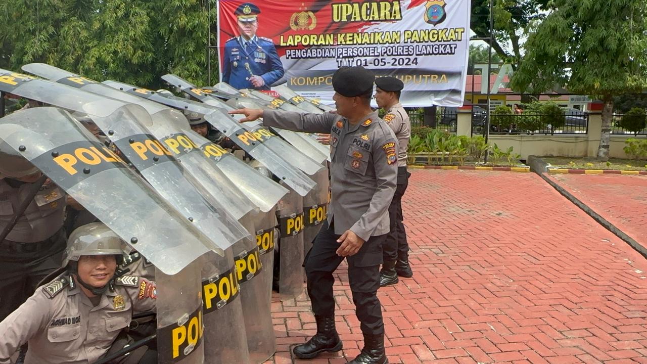 Jelang Pilkada Serentak 2024, Polres Langkat Gelar Latihan Dalmas