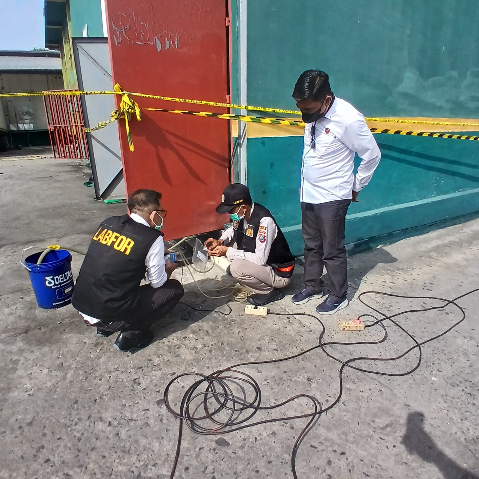 Tim Labfor Poldasu Lakukan Olah TKP Ulang Dilokasi Terjadinya Kecelakaan Kerja Di PT Aqua Farm Nusantara