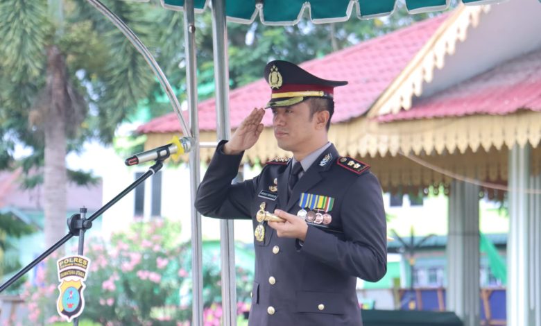 Upacara Hari Bhayangkara ke-78 di Kota Tebing Tinggi dipimpin oleh Kapolres AKBP. Andreas LJ .Tampubolon S.ik. Mkp
