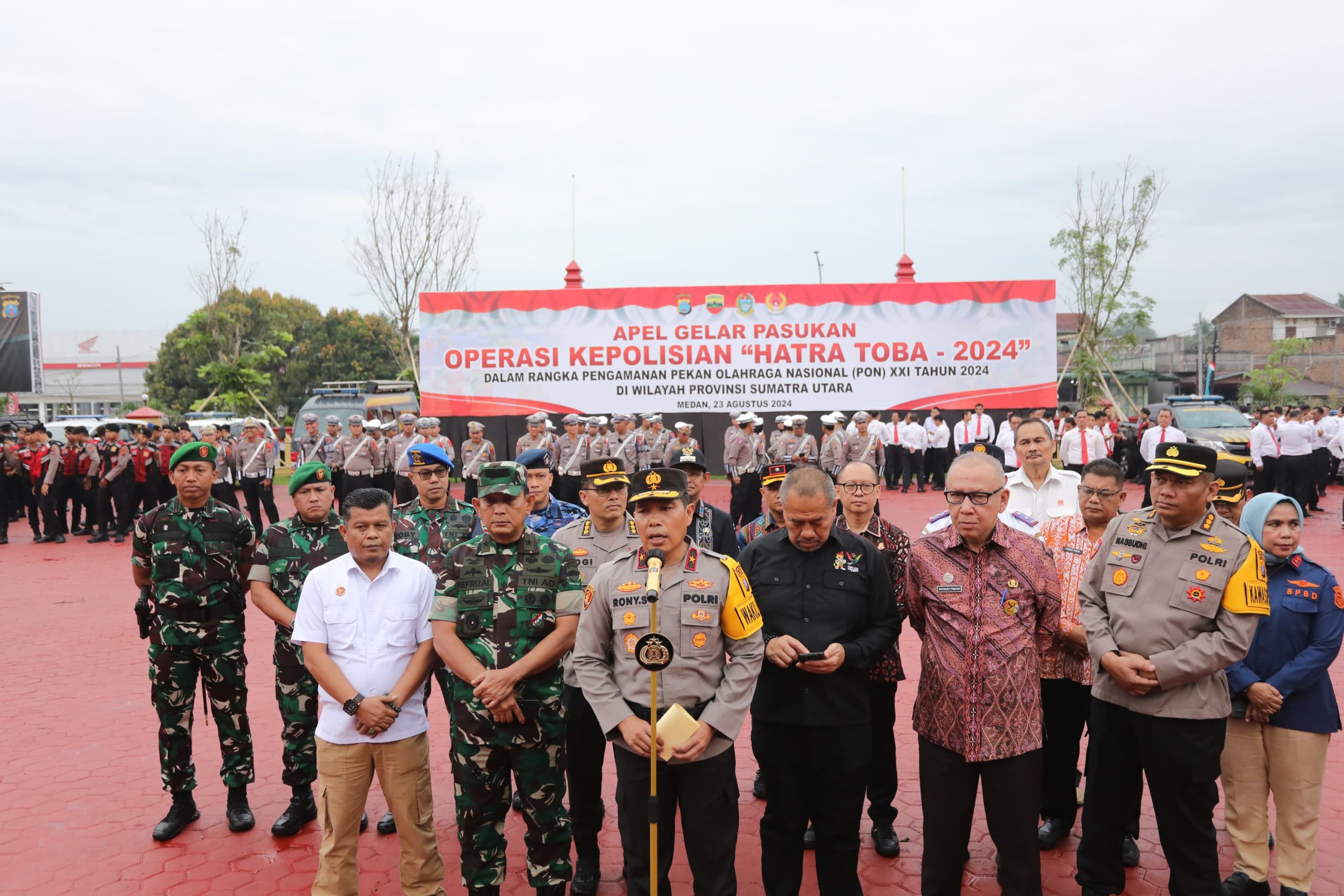 Polda Sumut Gelar Apel Pasukan Operasi Kepolisian Hatra Toba 2024 Pengamanan PON