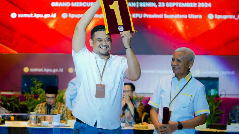 Paslon Gubsu Bobby-Surya mendapatkan Nomor Urut 1