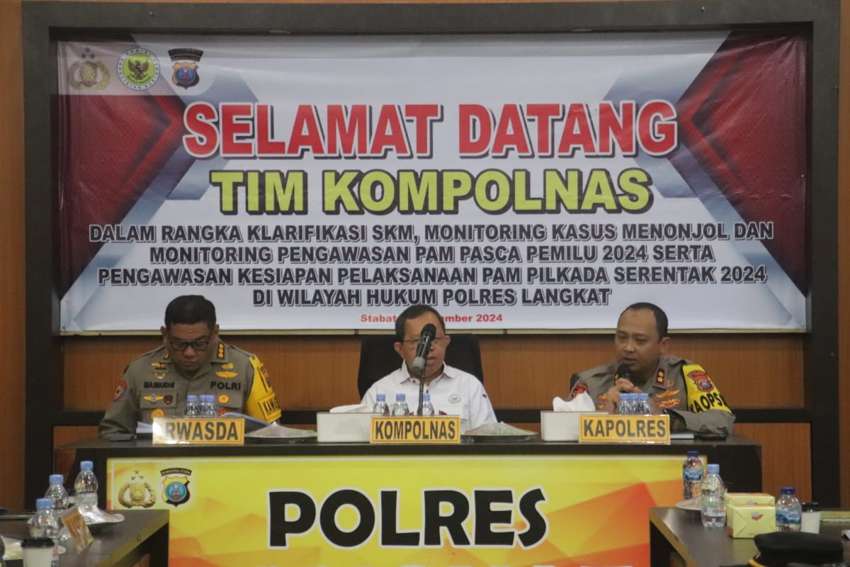 Kompolnas Kunjungi Polres Langkat Pantau Pengamanan Pilkada