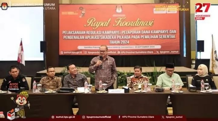 KPU Sumut Rapat Koordinasi SIKADEKA  Pilkada Serentak 2024