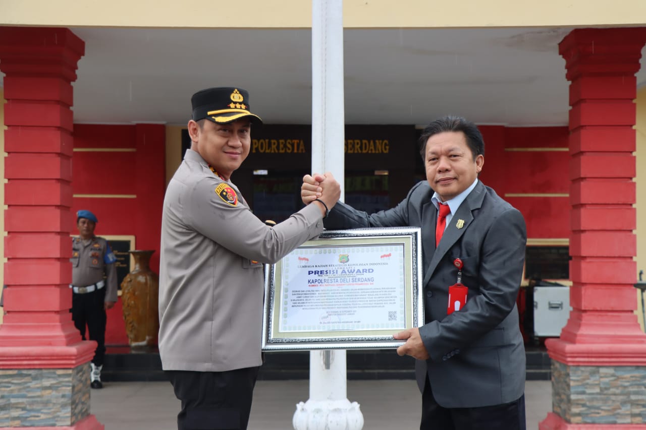 Polresta Deli Serdang Terima Penghargaan Presisi Award Dari Lemkapi