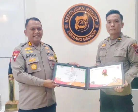 Polres Sergai Terima Penghargaan Dari Ketua Umum KONI Pusat