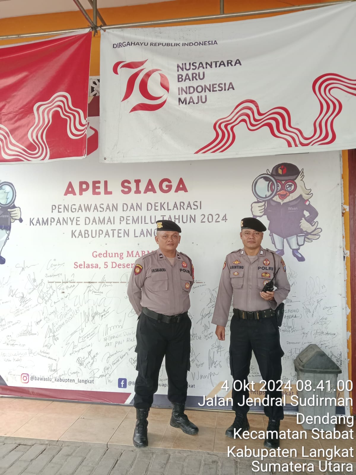 Polres Langkat Kerahkan Personel Amankan Gudang Logistik KPU Pilkada Kabupaten Langkat Tahun 2024