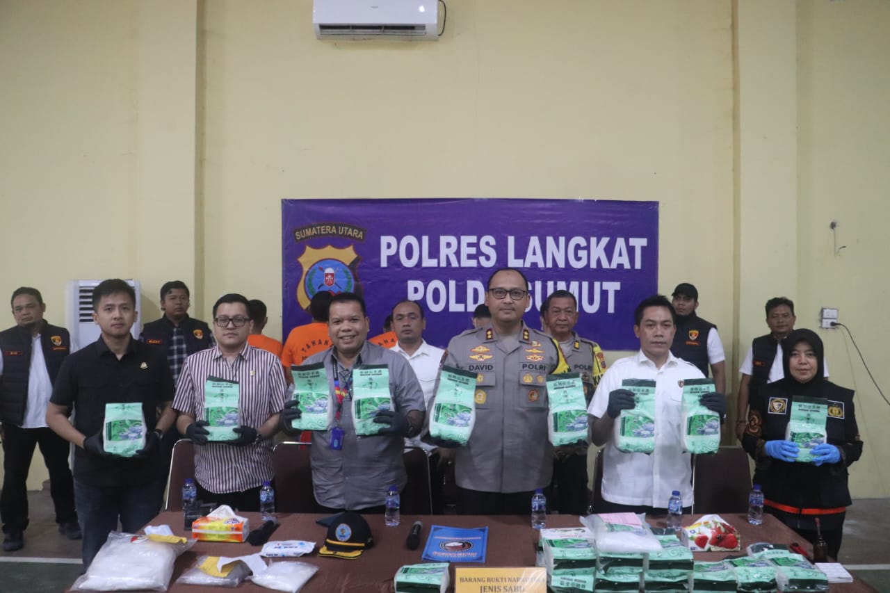 Polres Langkat Musnahkan Barang Bukti Sabu Seberat 21.426,58 Gram Sabu