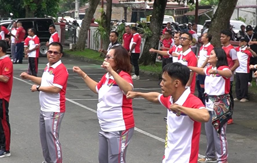 Jumat Sehat, Rutan Kelas I Medan Kumham Sumut Adakan Senam Sekaligus Donor Darah
