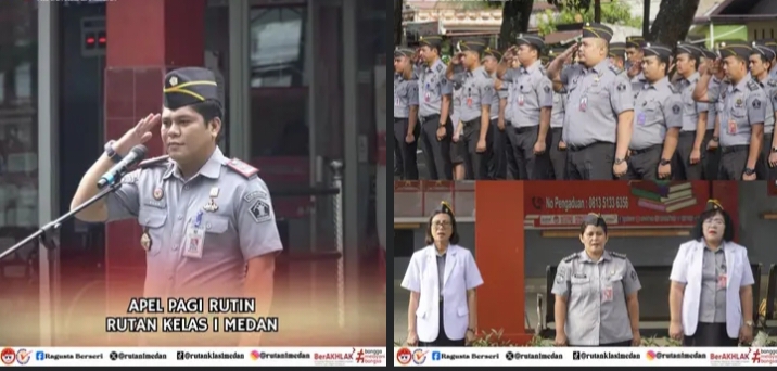Karutan Kelas I Medan Kumham Sumut Pimpin Apel Pagi Bersama Pejabat Struktural Dan Staff Rutan