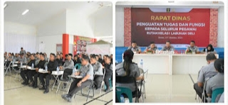 Karutan Kelas 1 Labuhan Deli Pimpin Rapat Dinas Evaluasi Kinerja dan Pelayanan Seluruh Pegawai