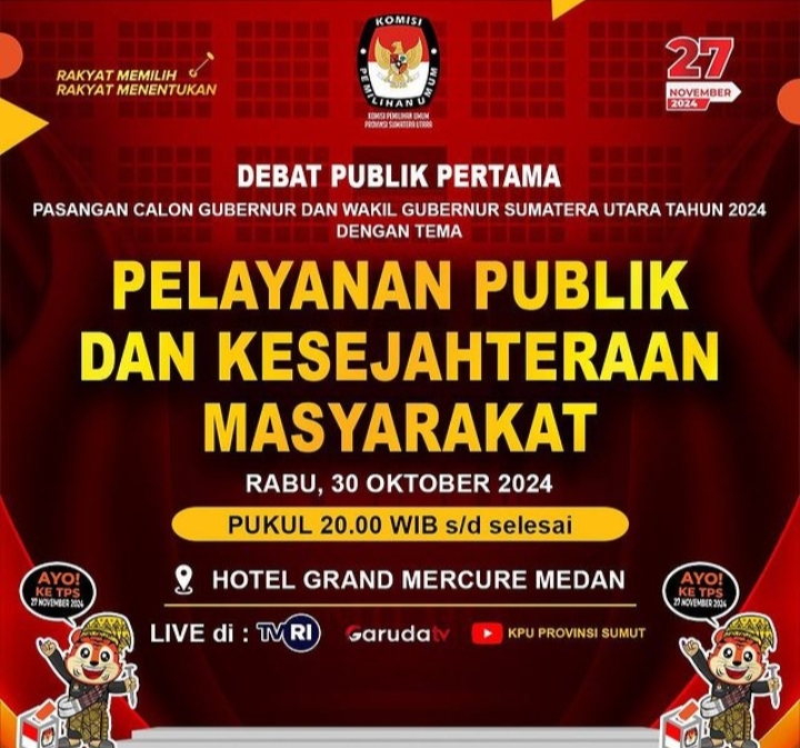 KPU Sumut Berharap Kedepankan Visi Misi dalam Debat Pilkada