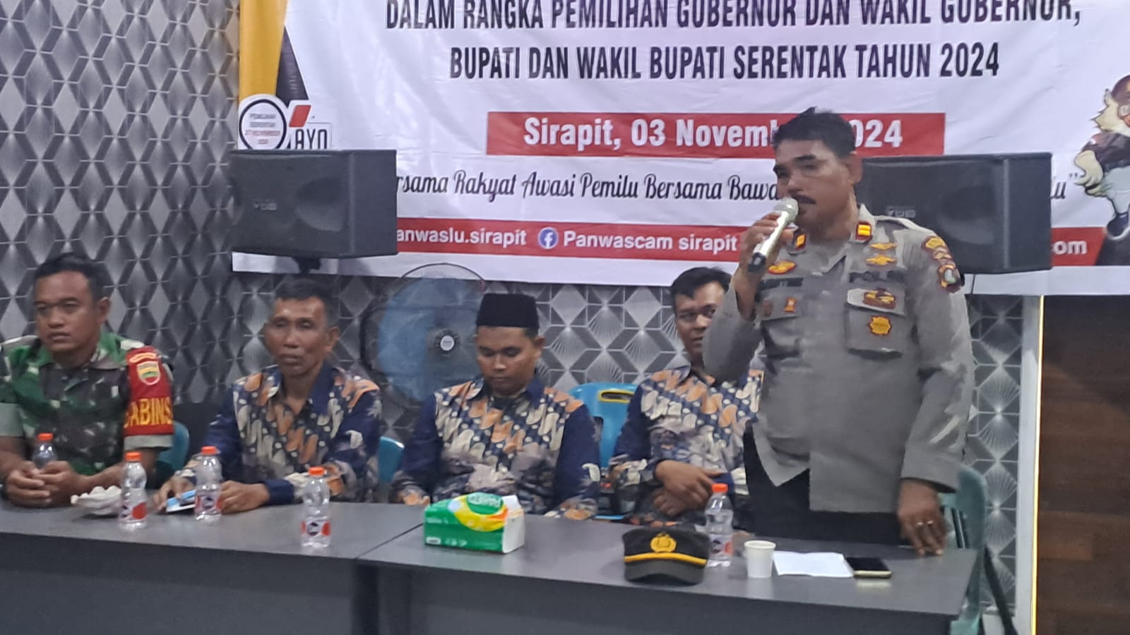 Kapolsek Kuala Hadiri Pelantikan dan Pembekalan pengawas PTPS Pilkada 2024