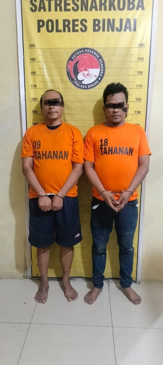 Dua Orang Pria Residivis Diborgol Satres Narkoba Polres Binjai