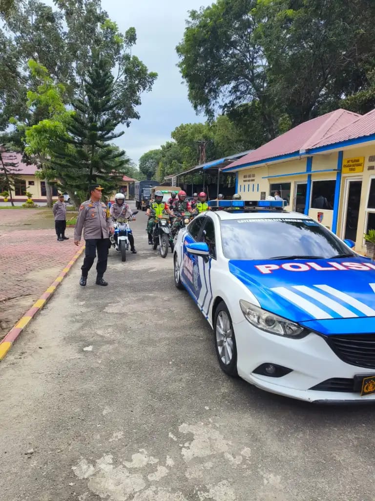 Polres Langkat Bersama TNI,Satpol PP dan Dishub Gelar Patroli Skala Besar Untuk Jaga Keamanan Wilayah