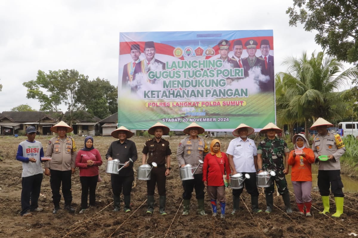 Polres Langkat Launching Gugus Tugas Polri Mendukung Ketahanan Pangan
