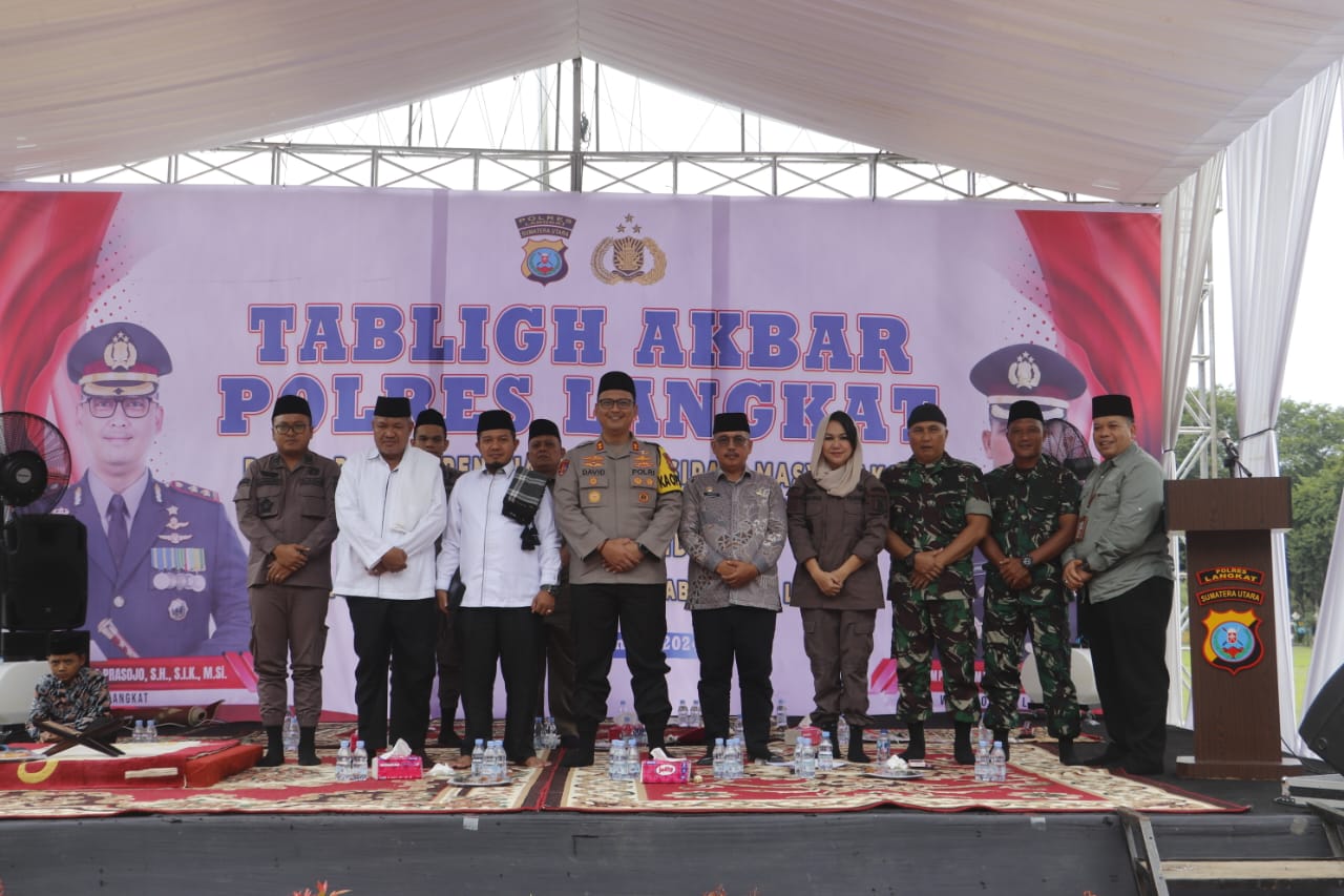 Cooling System Pilkada 2024 Polres Langkat Gelar Tabligh Akbar Wujudkan Pilkada Aman dan Damai