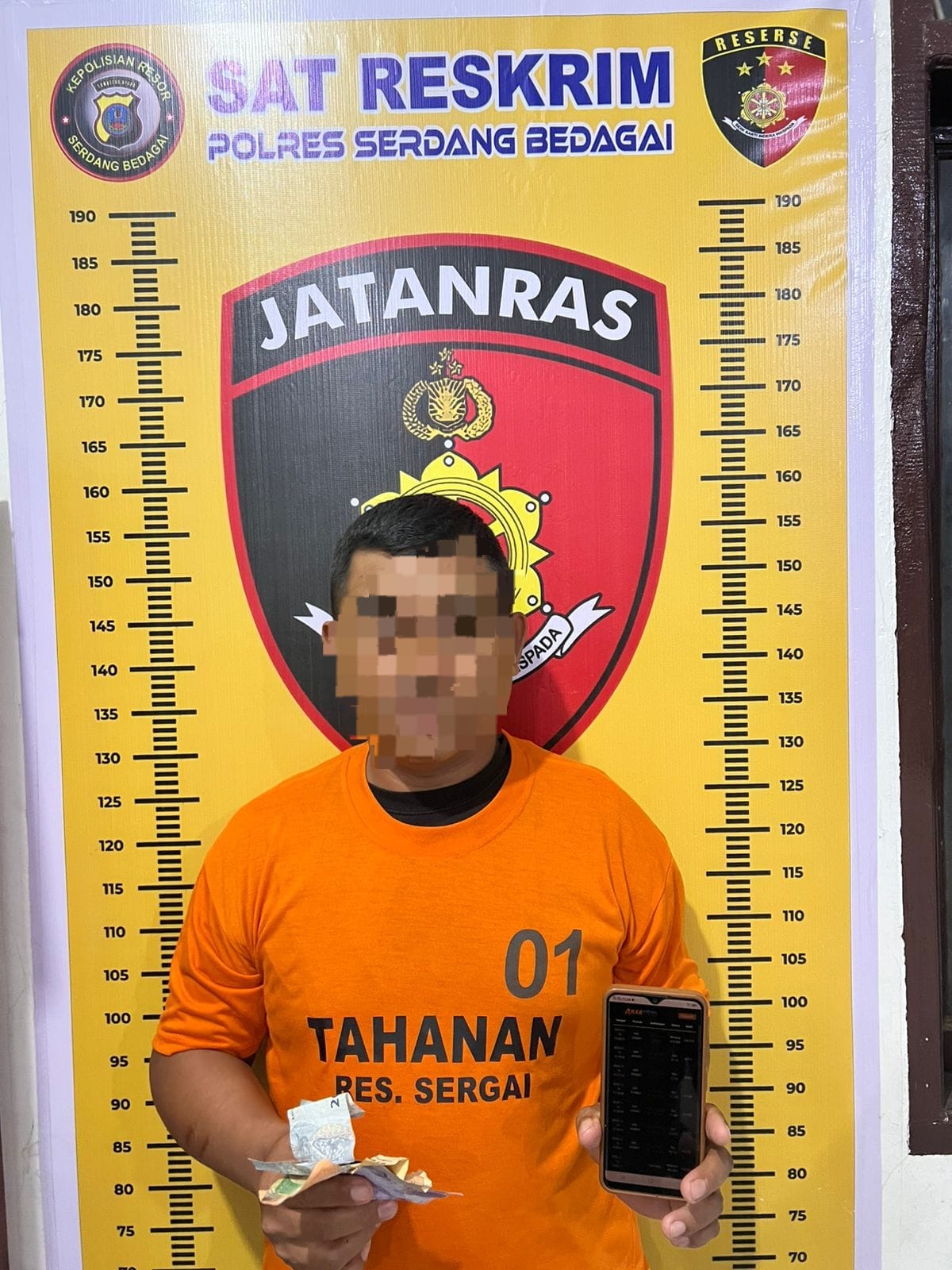 Dukung Program Pemerintah Berantas Aksi Perjudian, Sat Reskrim Polres Sergai Ringkus Seorang Pelaku Tindak Pidana Perjudian Online
