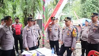 Wakapolda Sumatera Utara Tinjau POS PAM Pelayanan NATARU di Simpang Beo Tebing-Tinggi.