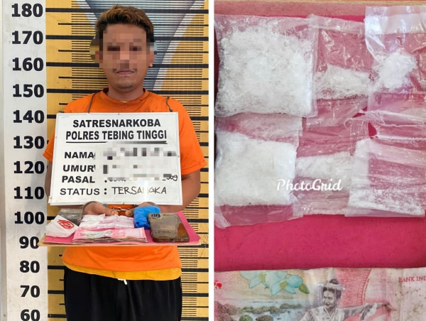 Barang Bukti Narkoba 6 Paket Sabu  Seorang Pria Berhasil di Bekuk Tim Satres Narkoba Polres Tebing-Tinggi.