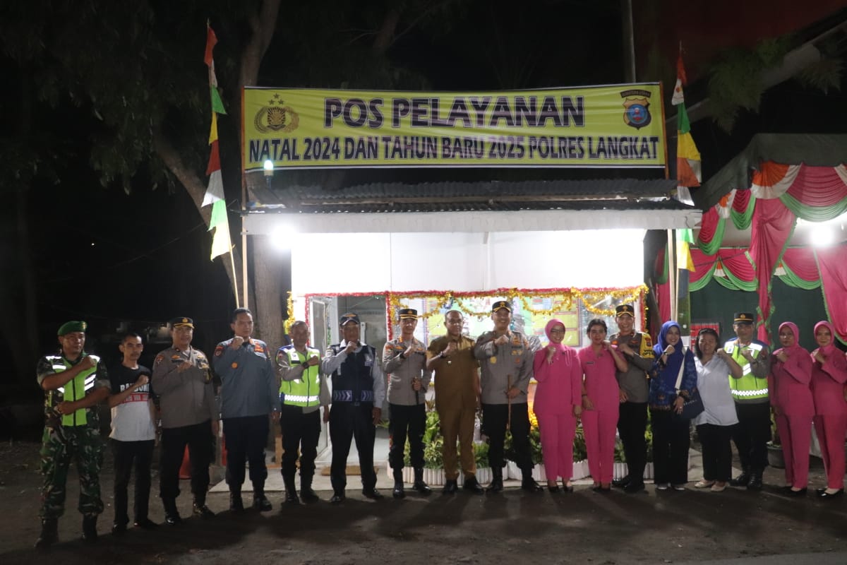 Kapolres Langkat Bersama Rombongan Tinjau Kesiapan Pos Pengamanan Natal dan Tahun Baru 2024-2025