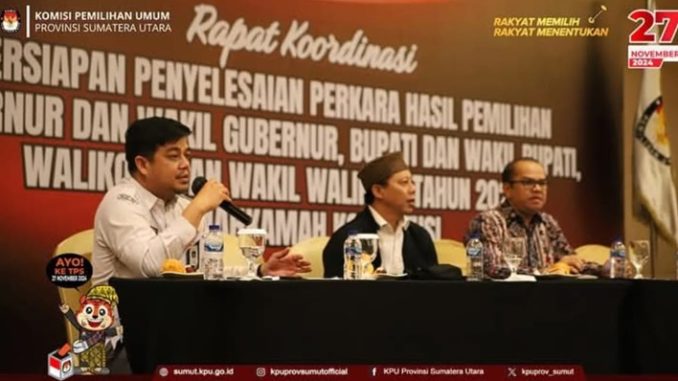 KPU Sumut Gelar Rakor Persiapan Penyelesaian Perkara Hasil Pilgub Sumut 2024 di MA