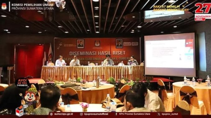 KPU Sumut Gelar Kegiatan Diseminasi Hasil Riset Pilkada Serentak 2024