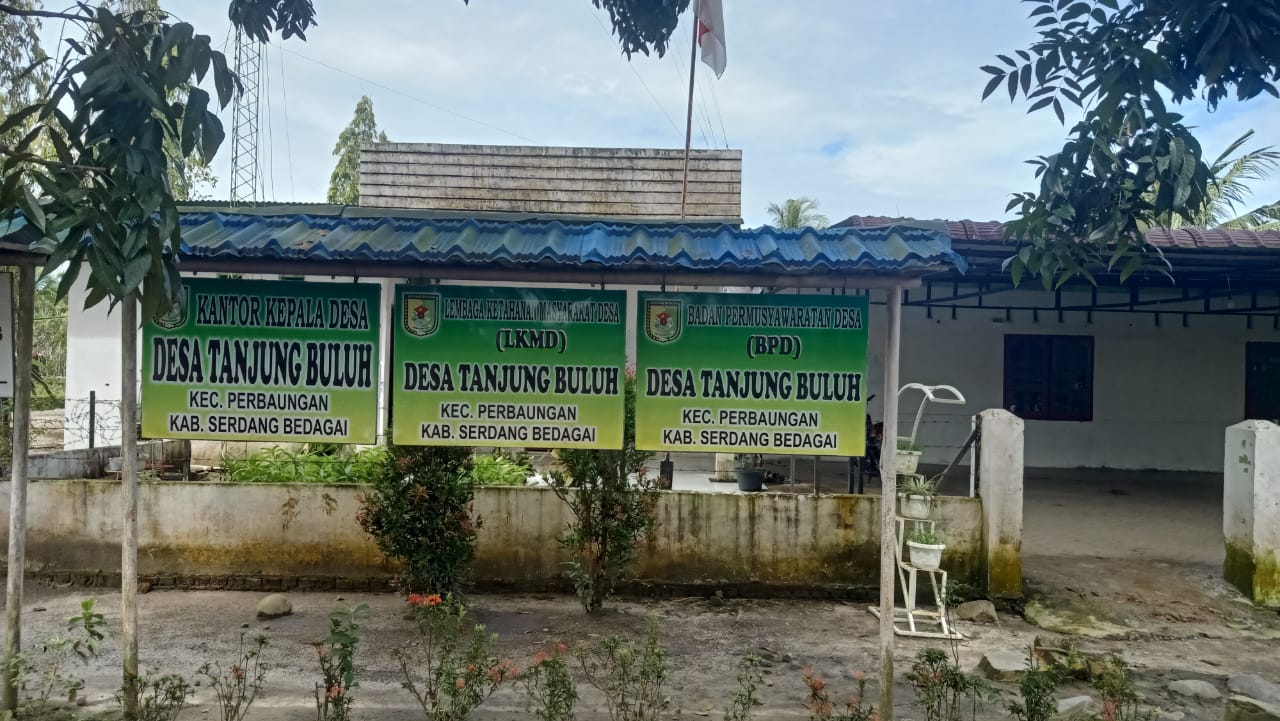 KANTOR DESA TANJUNG BULUH BERLUMUT TUMBUH RUMPUT MENGGANTUNG, KADES MISWANTO NYAMBI KERJA KEBON.
