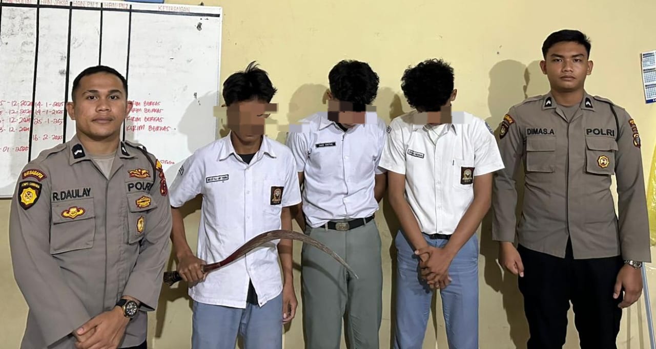 Resfon Cepat Patroli Polisi di Medan, Tangkap Pelajar Tawuran dan Sita Sajam