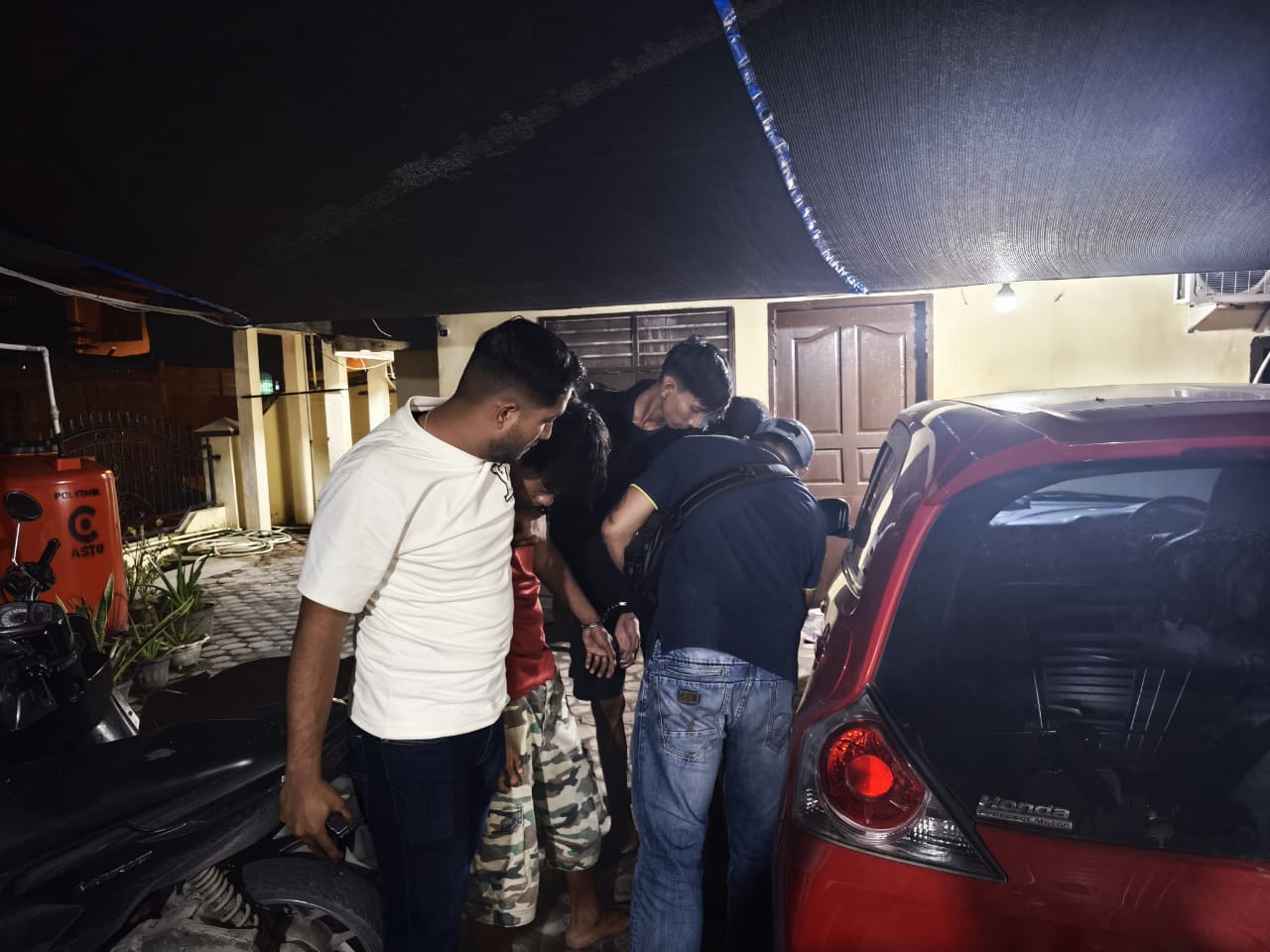 Tim Gabungan Polres Pelabuhan Belawan Gerebek Dua Lokasi, Amankan Dua Tersangka dan Barang Bukti