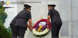 Rutan Kelas I Medan Kumham Sumut Ikuti Upacara Tabur Bunga, Peringati Hari Bhakti Imigrasi Ke-7