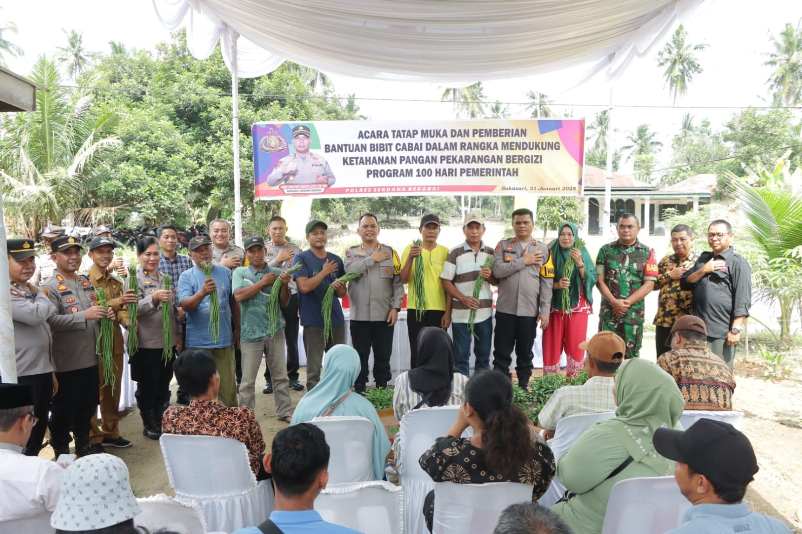 Dukung Ketahanan Pangan, Polres Sergai Gelar Acara Tatap Muka Dan Pemberian 2.000 Bibit