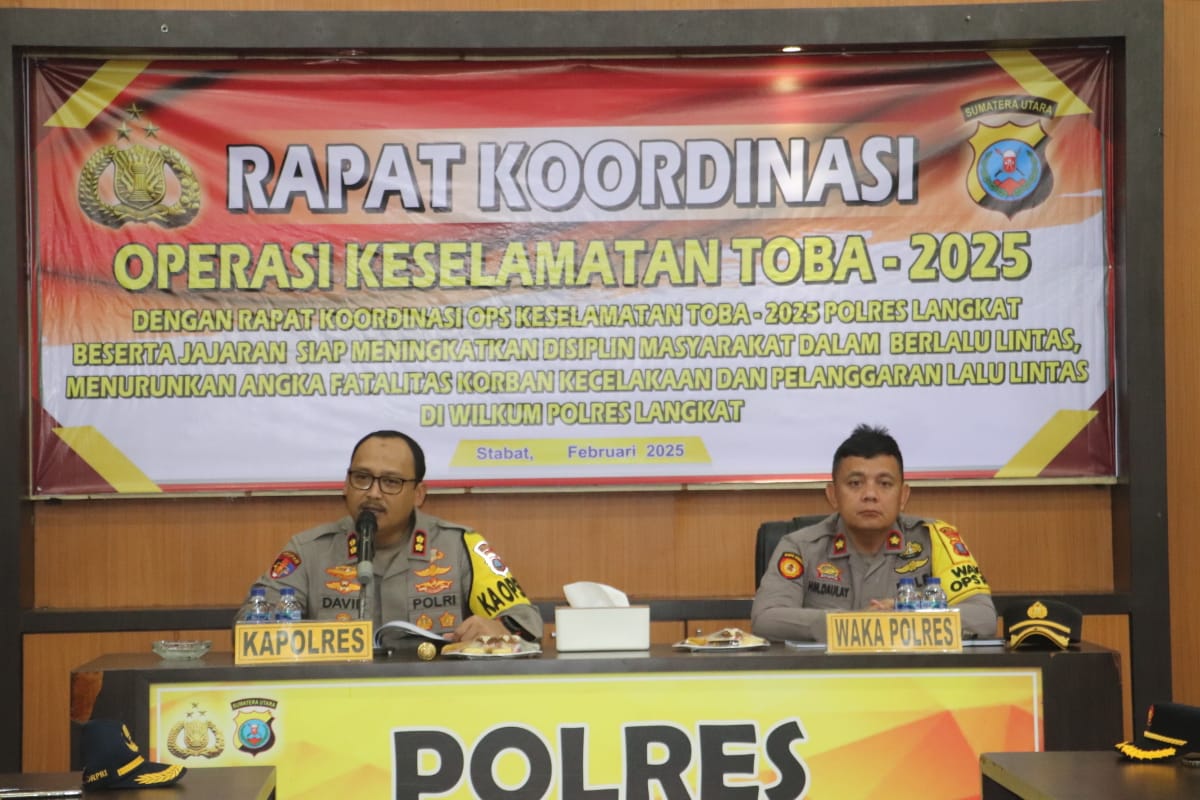 Rapat Koordinasi Ops Keselamatan Toba 2025, Polres Langkat Bersama Stakeholder Pastikan Keberhasilan Ops