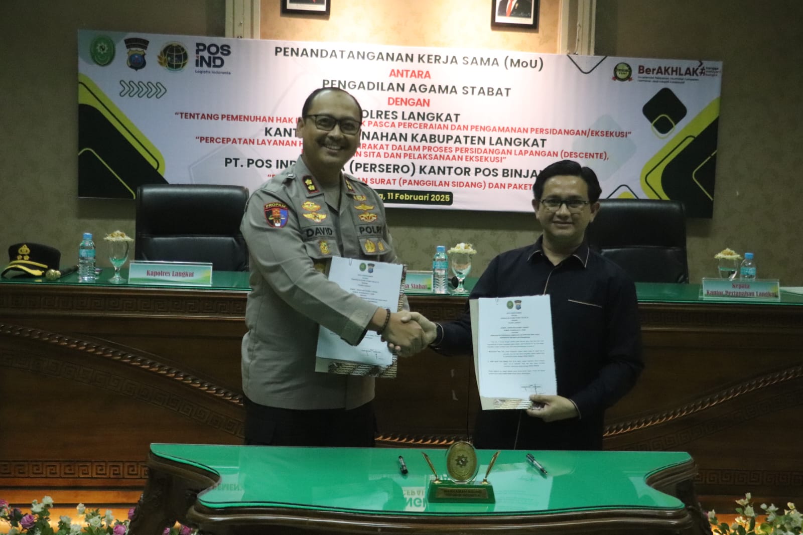 Polres Langkat Jalin Kerjasama Dengan Pengadilan Agama Stabat Terkait Pemenuhan Hak-Hak Perempuan dan Anak Pasca Perceraian dan Pengamanan Persidangan
