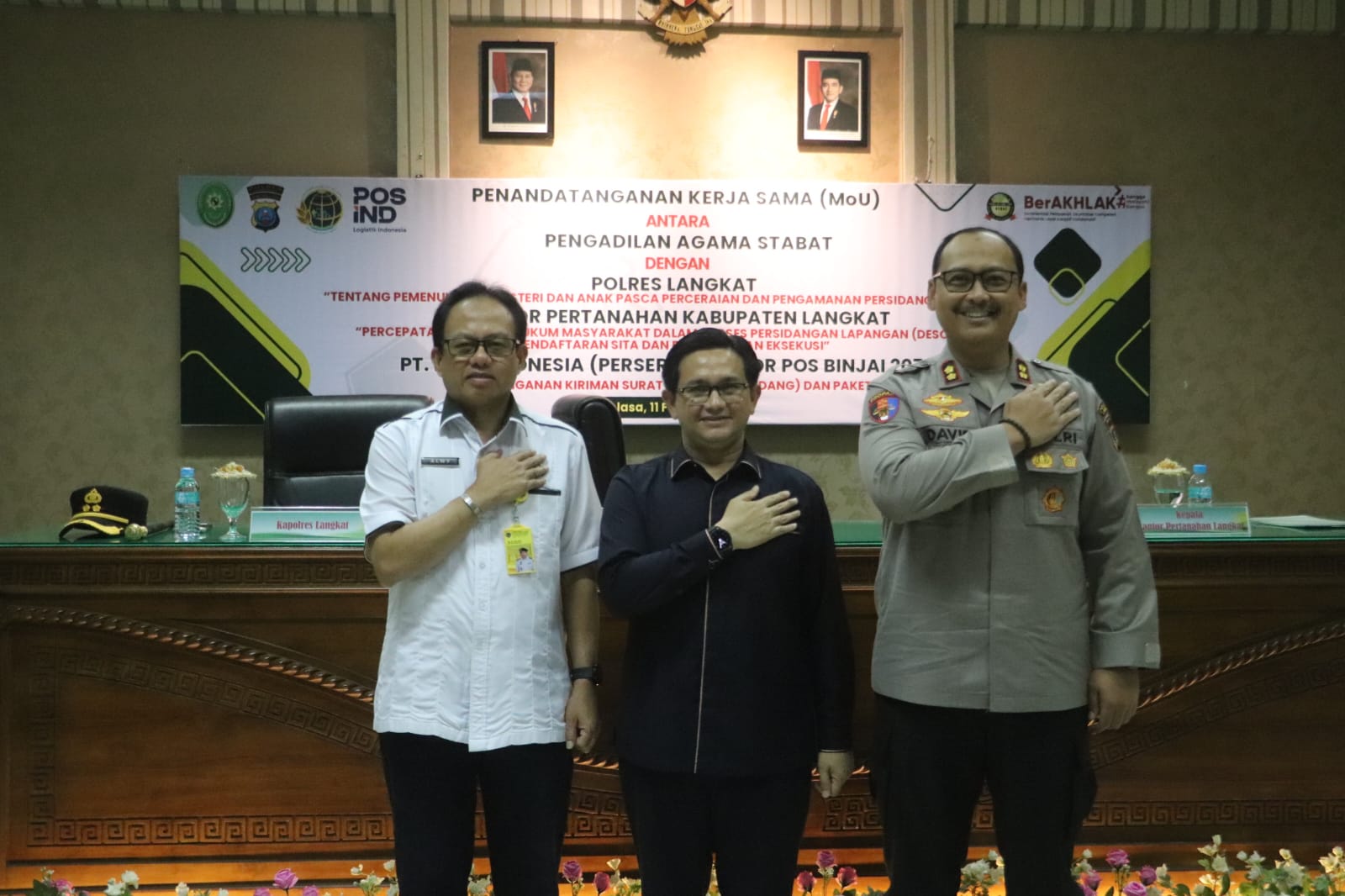 Polres Langkat Jalin Kerjasama Dengan Pengadilan Agama Stabat terkait Pemenuhan Hak-Hak Perempuan dan Anak Pasca Perceraian dan Pengamanan Persidangan