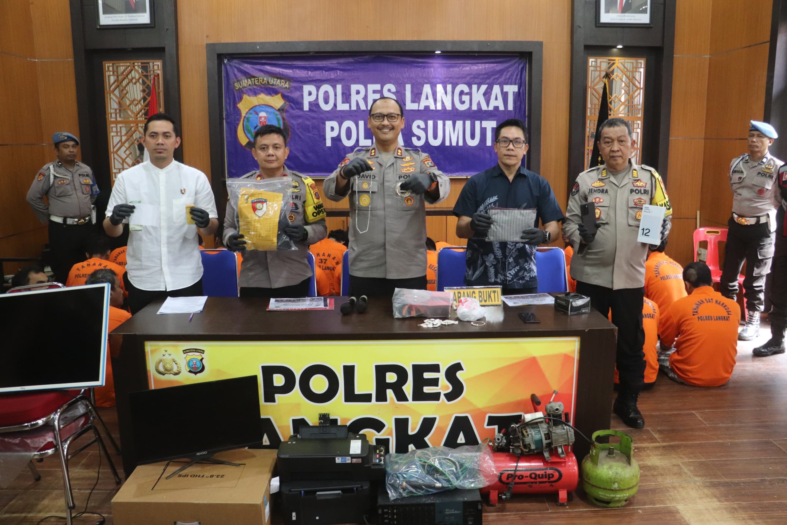 Awal Tahun, Polres Langkat Ungkap 55 Kasus Kriminal dengan 70 Tersangka