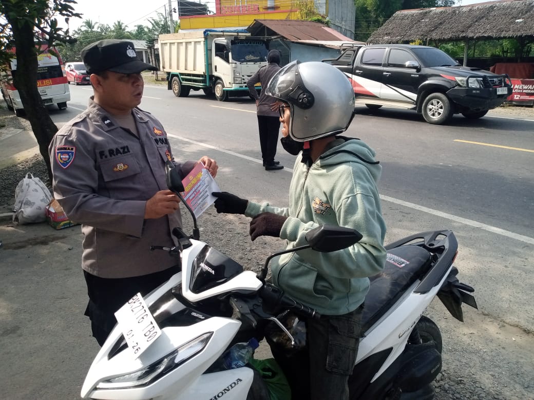 Ops Keselamatan Toba 2025, Sat Binmas Laksanakan Sosialisasi Tertib Berlalulintas