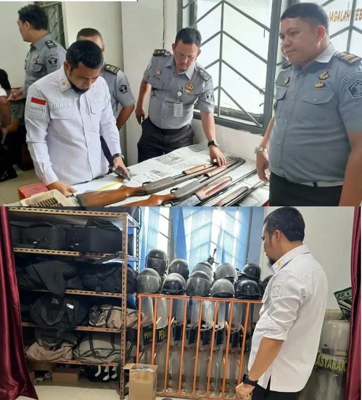 Tim Kantor Ditjen PAS Melaksanakan Pengecekan Fisik Serta Jumlah Sarana Prasarana Pengamanan di Rutan Kelas I Medan