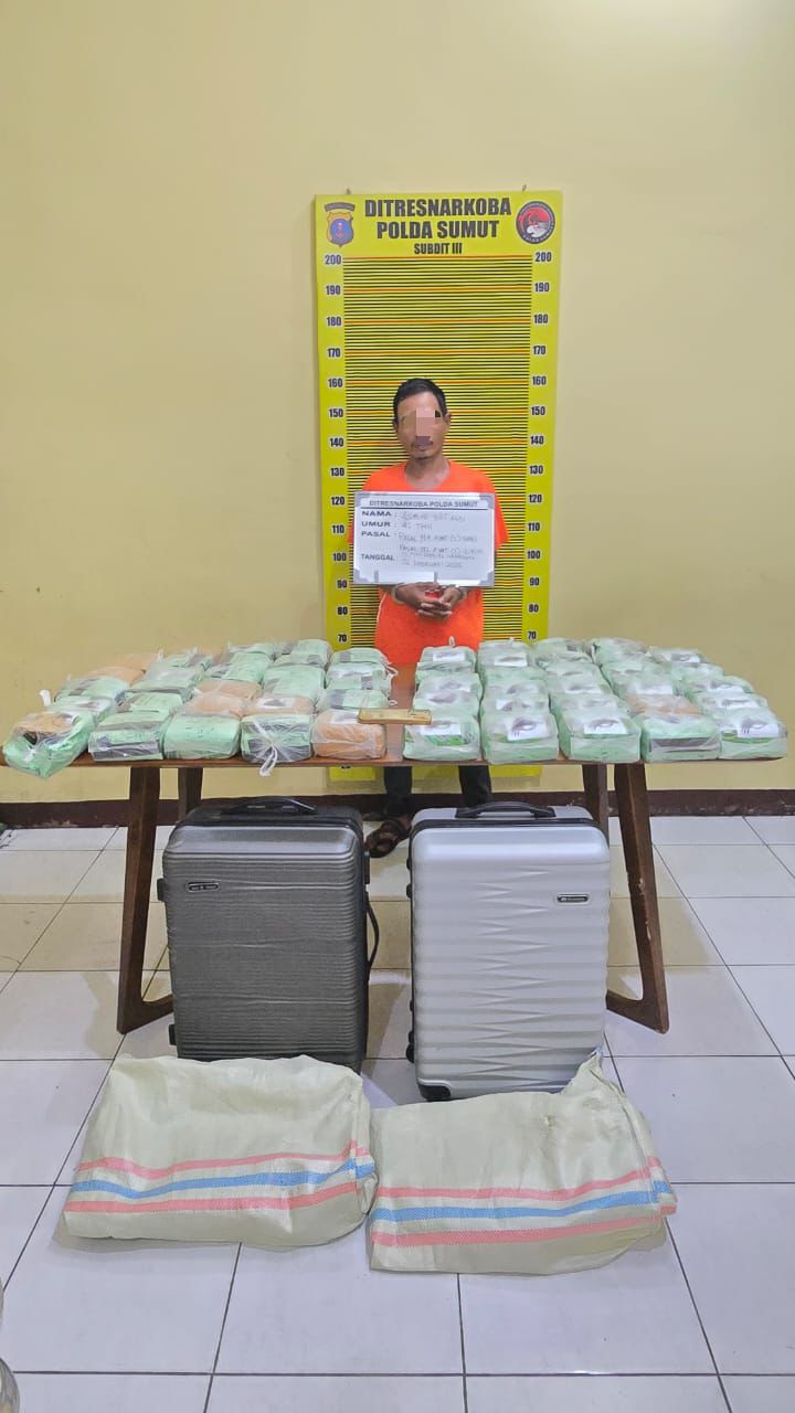 Polda Sumut Bongkar Jaringan Narkoba Antar Provinsi, 56 Kg Sabu Diamankan di Langkat
