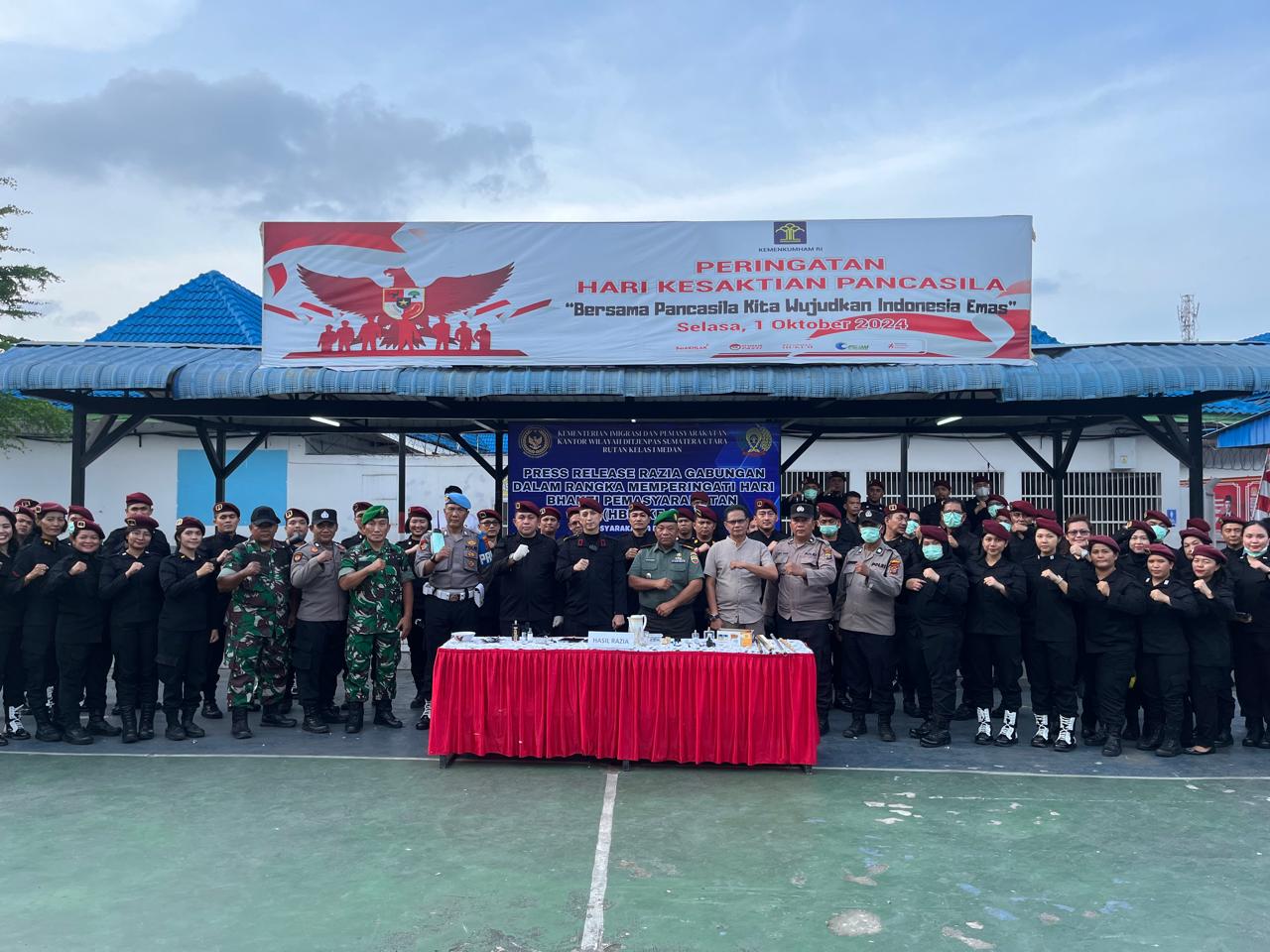 Rutan Kelas 1 Medan Gelar Apel Siaga Dan Razia Gabungan Bersama TNI & Polri