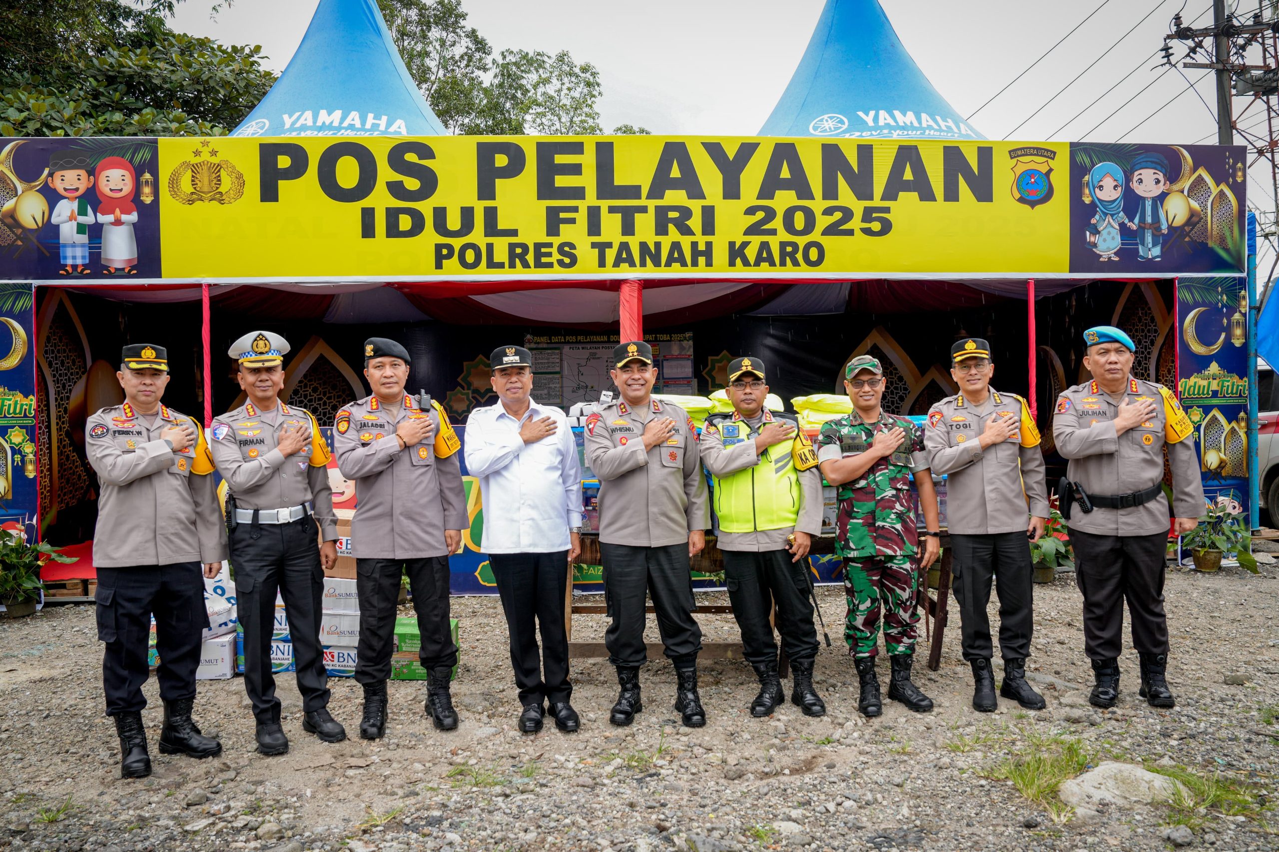 Kapolda Sumut Tinjau Pos Pelayanan dan Pengamanan Terpadu Idulfitri di Wilayah Tanah Karo